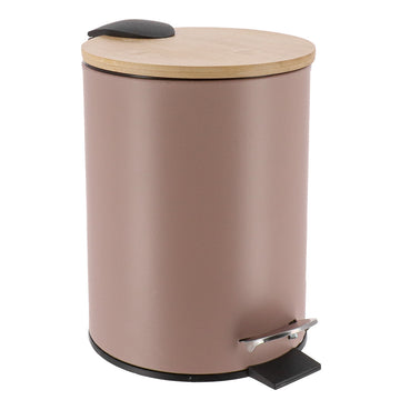 Coș de gunoi metalic 3L cu închidere soft-close – Capuccino & bambus