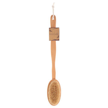 Perie de corp cu mâner lung din lemn și fibre naturale – exfoliere delicată