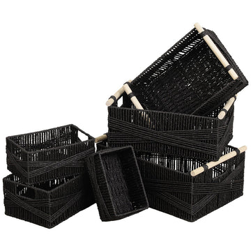 Set 6 Cosuri Lemn - Negru - Set coșuri - Softambient