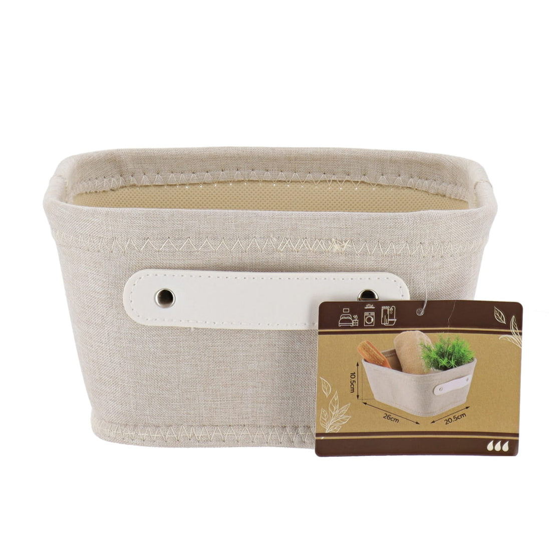 Coș dressing din poliester + EVA – NATURAL/CREAM – 20,5×26×10,5 cm