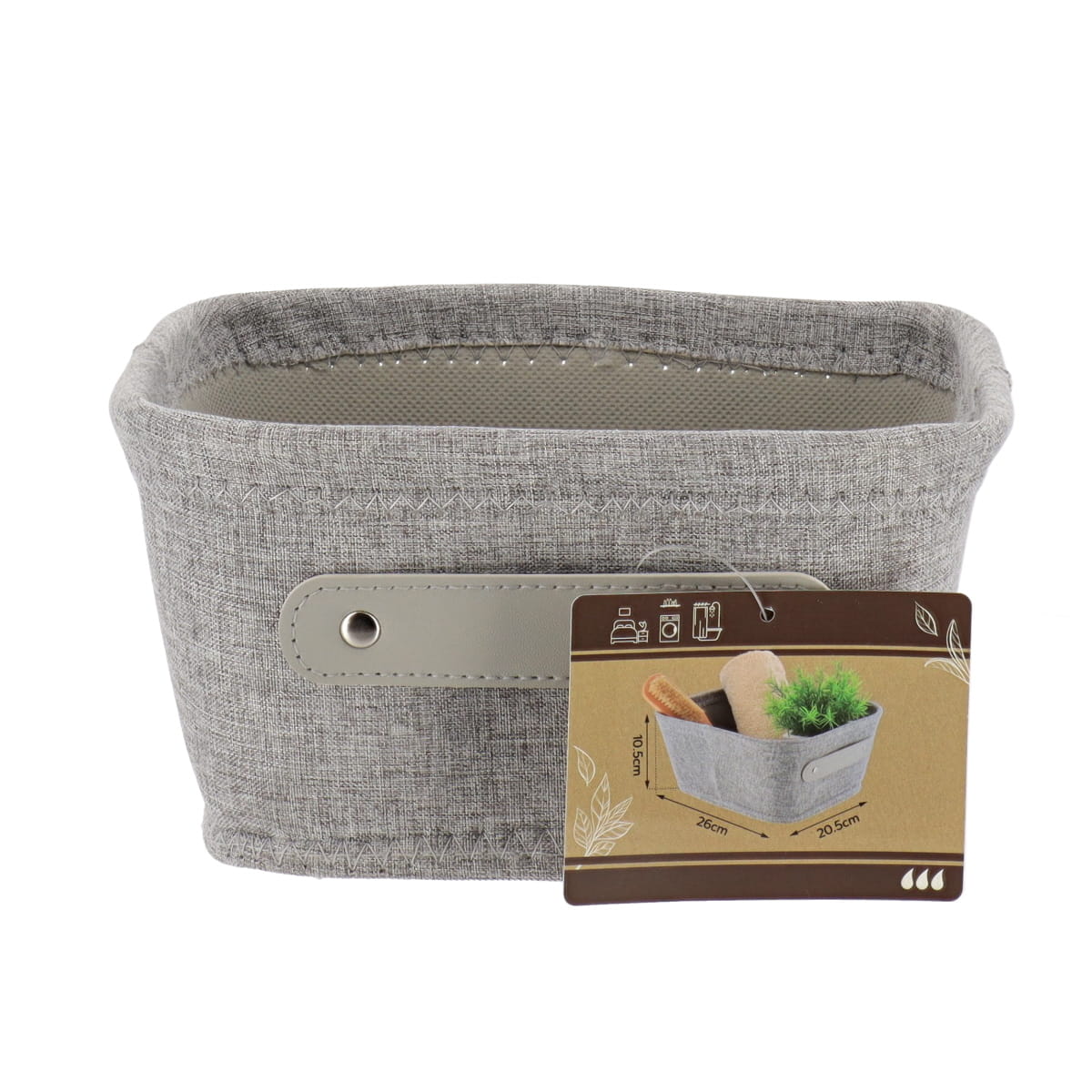 Coș dressing din poliester + EVA – Gri – 20,5×26×10,5 cm