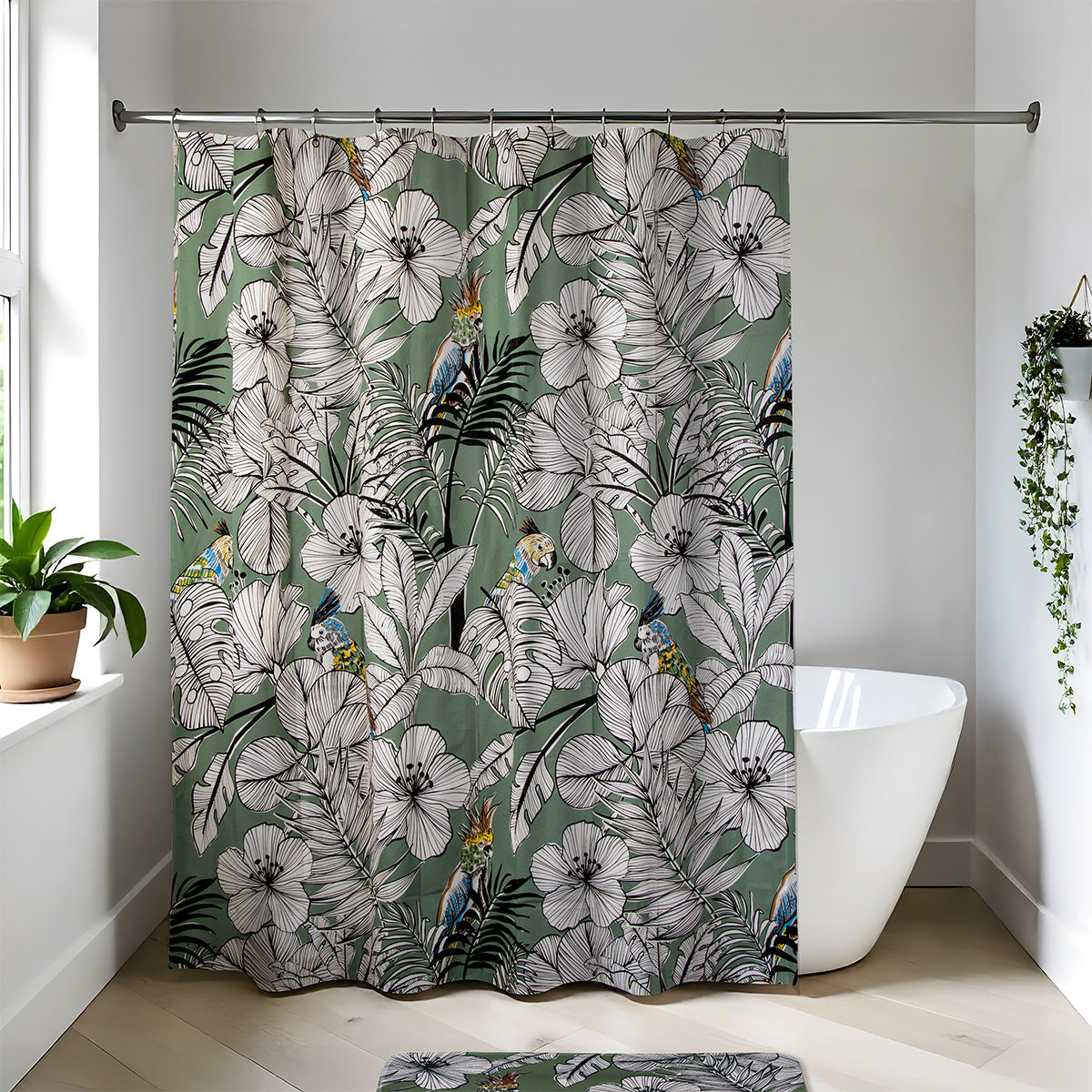 Perdea de duș PEVA 180×180 cm – model Jungle Fever Kaki