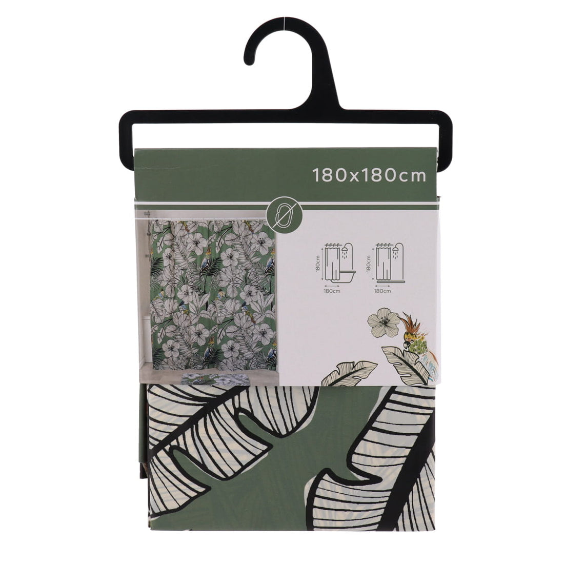 Perdea de duș PEVA 180×180 cm – model Jungle Fever Kaki