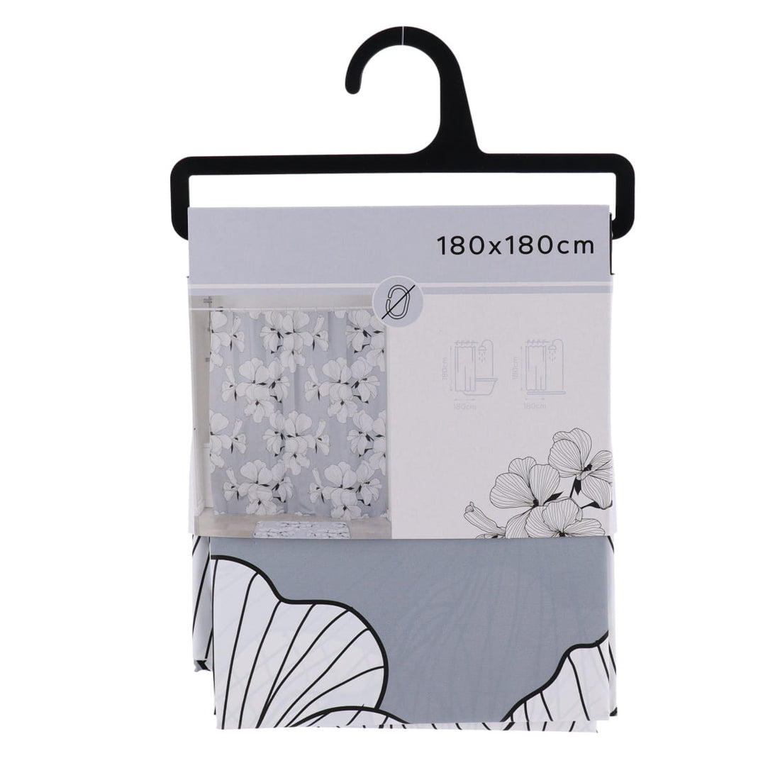 Perdea de duș PEVA 180×180 cm – model Ecrin Gri