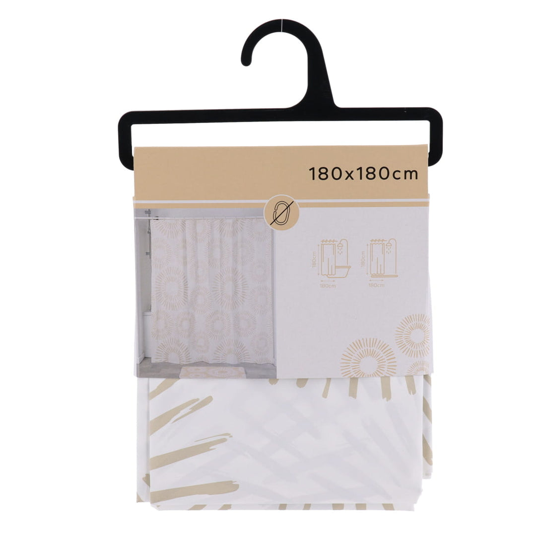 Perdea de duș PEVA 180×180 cm – model Ethnic Spirals