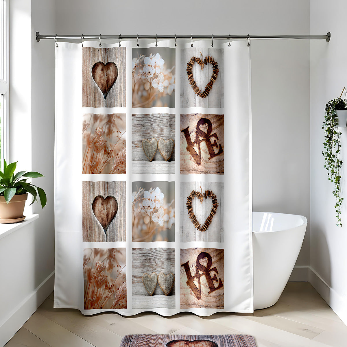 Perdea de duș PEVA 180×180 cm – model Amour