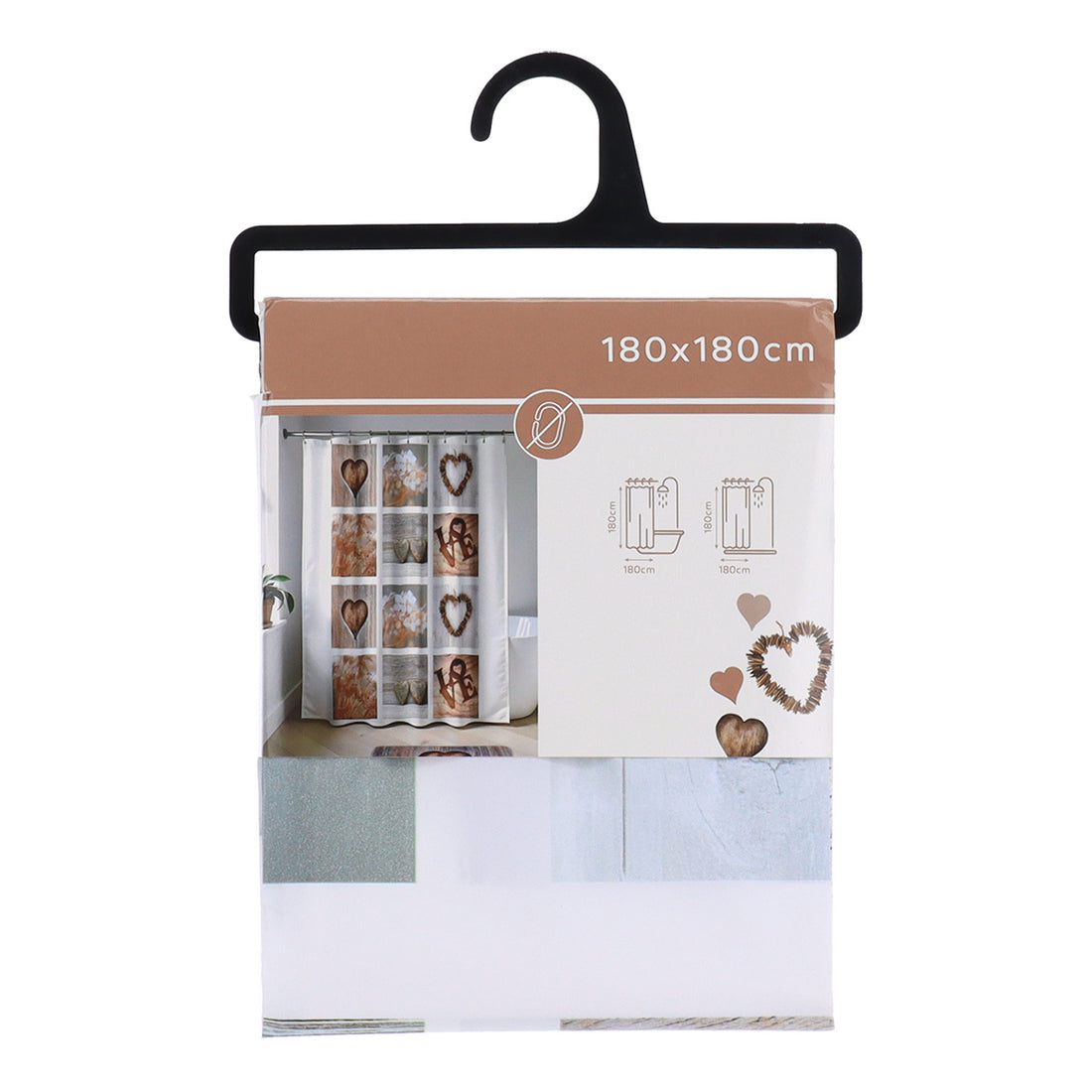 Perdea de duș PEVA 180×180 cm – model Amour
