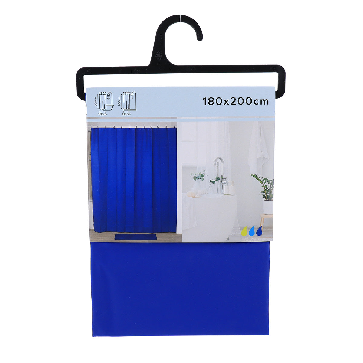 Perdea de duș PEVA 180×200 cm – Albastru marin