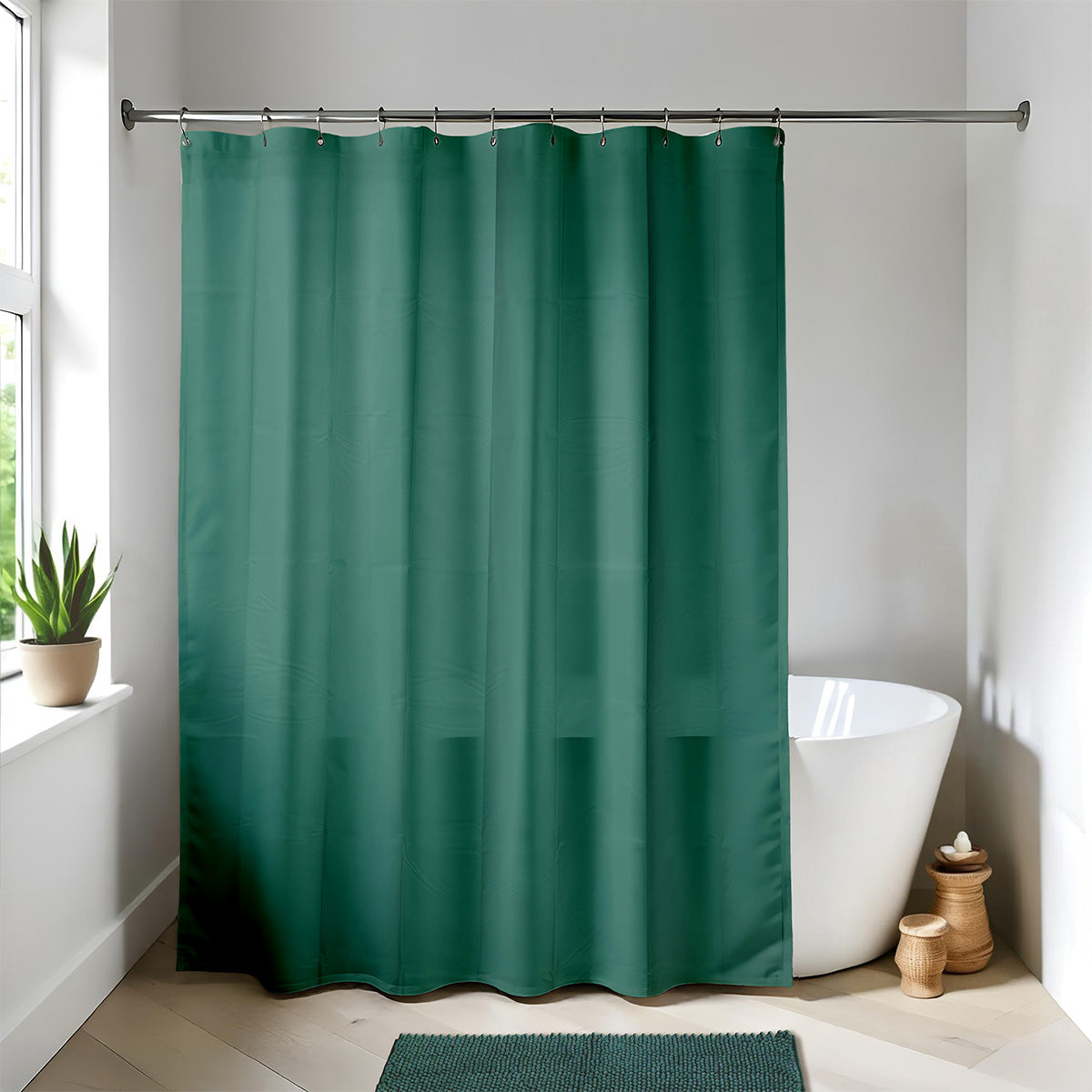 Perdea de duș PEVA 180×200 cm – Verde închis