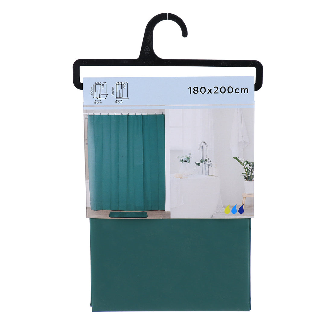 Perdea de duș PEVA 180×200 cm – Verde închis