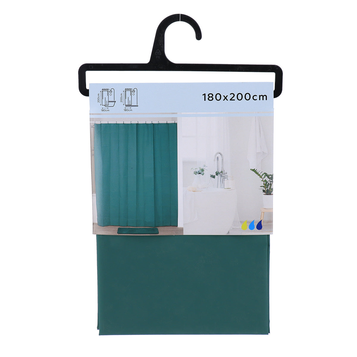 Perdea de duș PEVA 180×200 cm – Verde închis