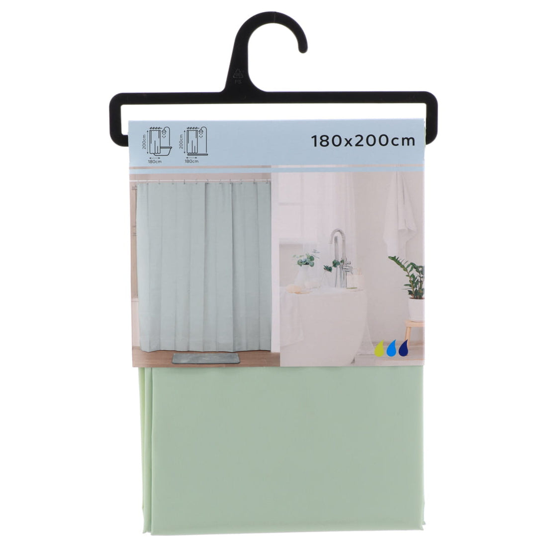 Perdea de duș PEVA 180×200 cm – Verde migdală