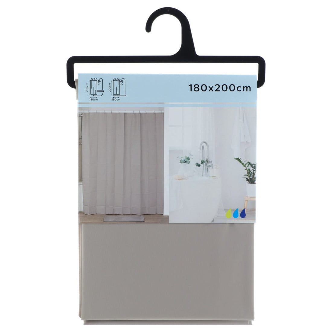Perdea de duș PEVA 180×200 cm – Taupe