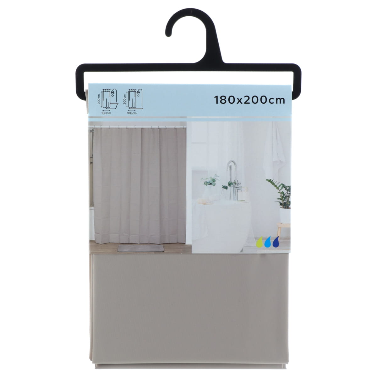 Perdea de duș PEVA 180×200 cm – Taupe