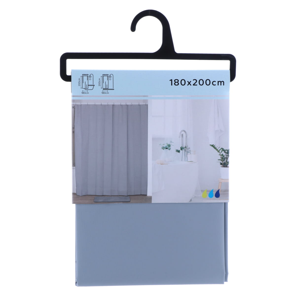 Perdea de duș PEVA 180×200 cm – Gri