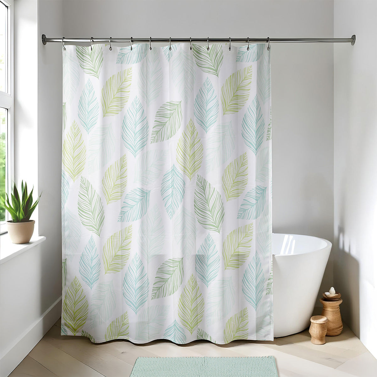 Draperie de duș PEVA 180x180 cm cu 12 inele – model Garden Party