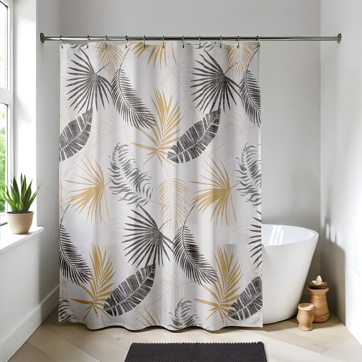 Draperie de duș PEVA 180x180 cm cu 12 inele – model Exochic