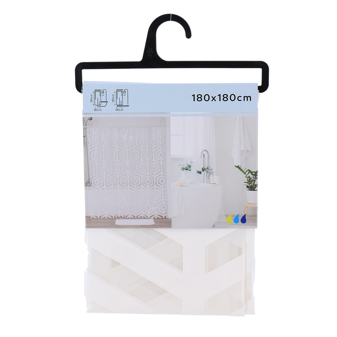 Perdea de duș PEVA imprimată transparentă 180×180 cm – TRIBECA