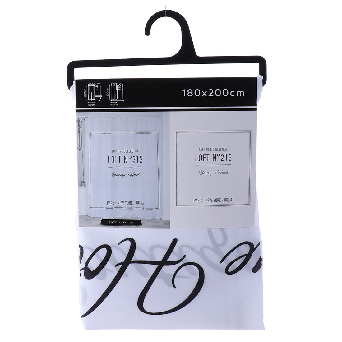 Perdea de duș din poliester 180×200 cm – model Neo Retro Alb