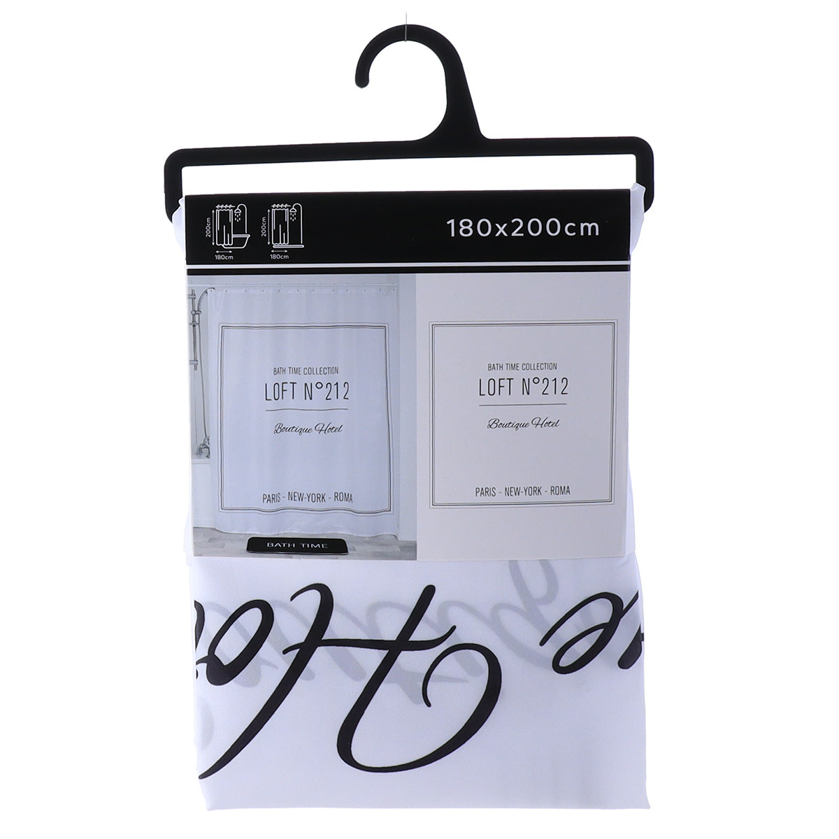 Perdea de duș din poliester 180×200 cm – model Neo Retro Alb