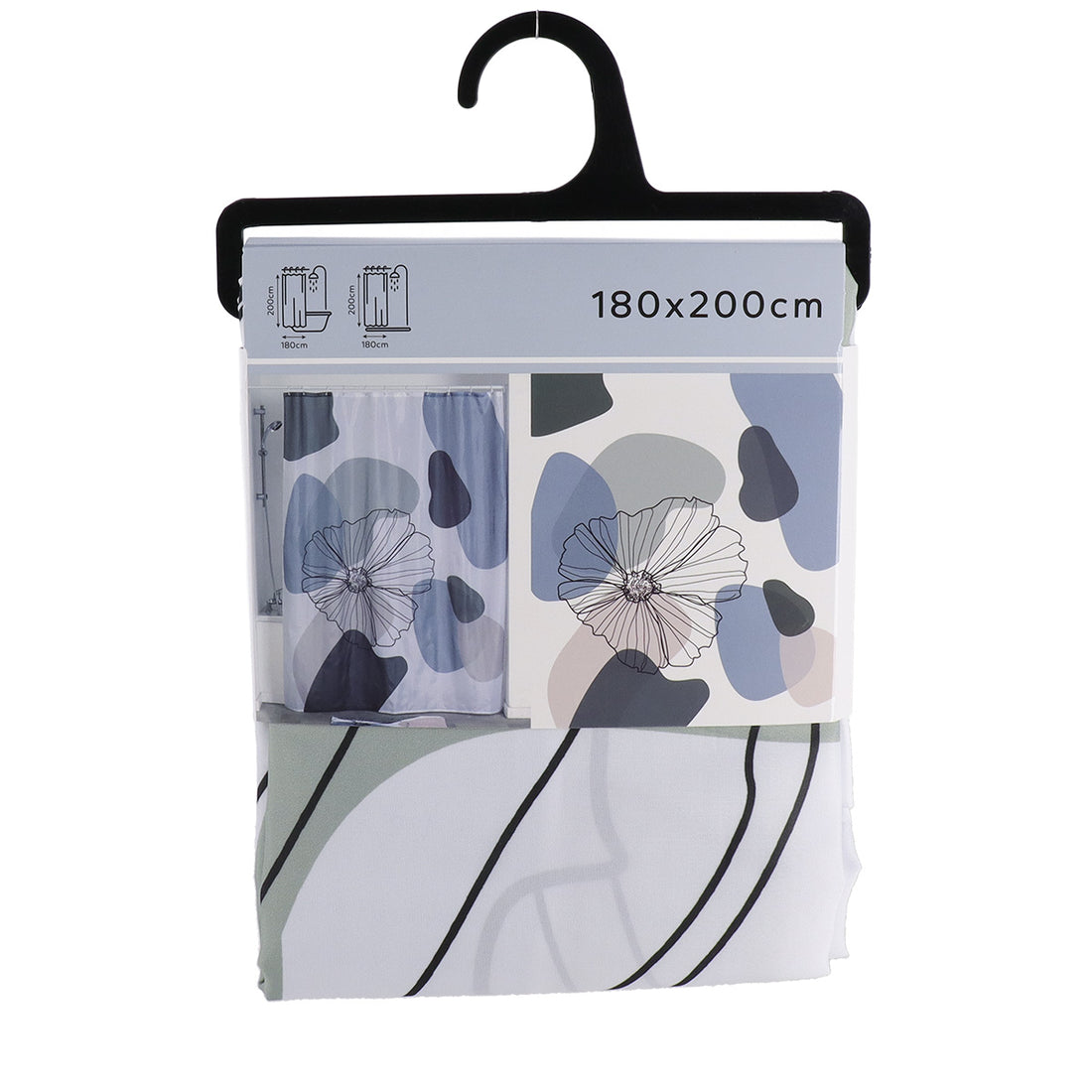 Perdea de duș din poliester 180×200 cm – model Flowers