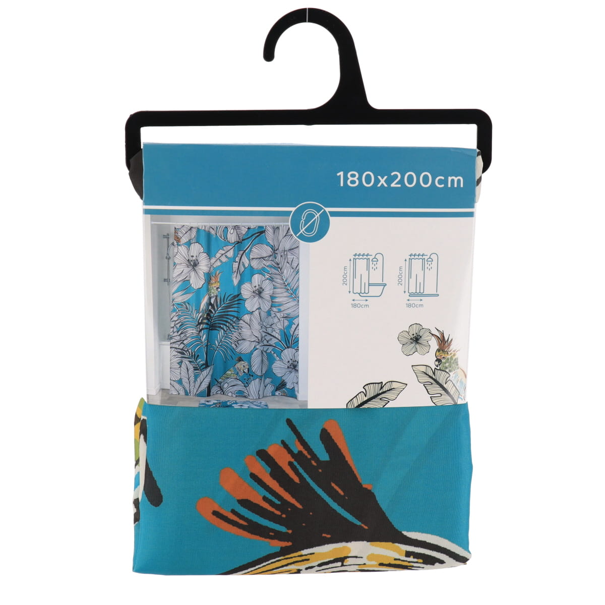 Perdea de duș din poliester 180×200 cm – model Jungle Fever Bleu