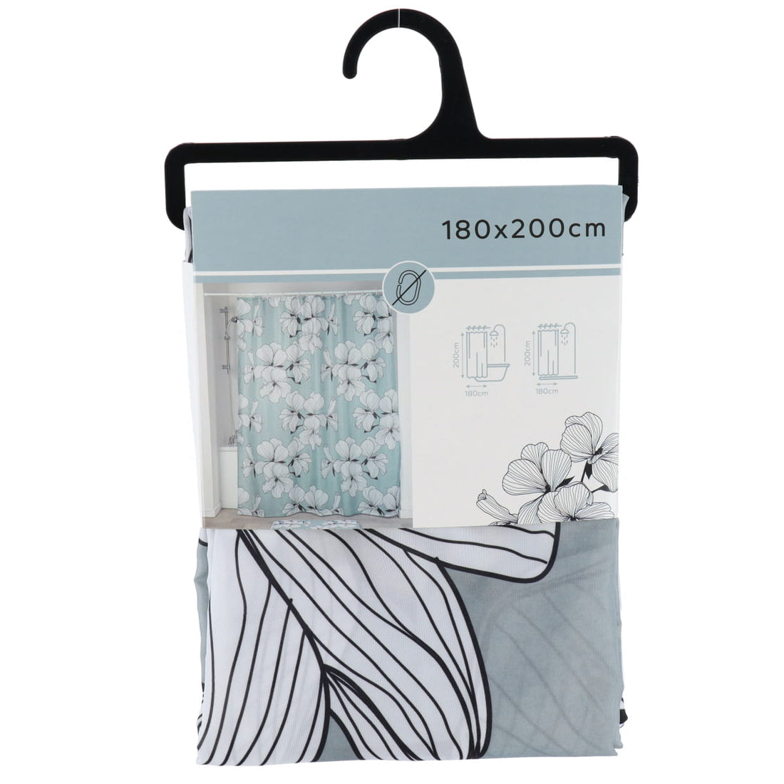 Perdea de duș din poliester 180×200 cm – model Ecrin Verde