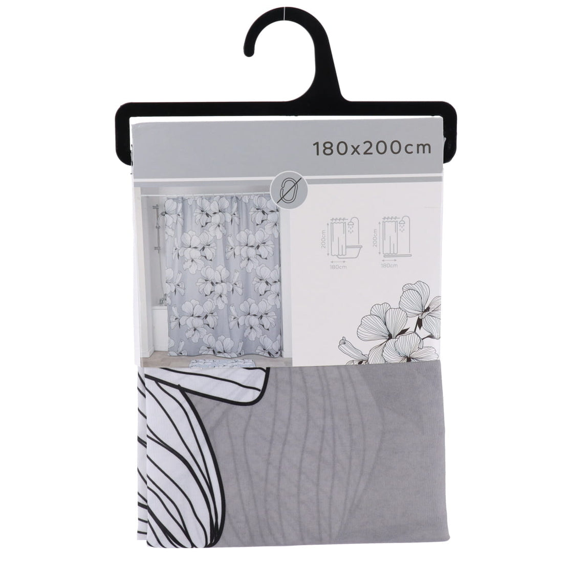 Perdea de duș din poliester 180×200 cm – model Ecrin Gri