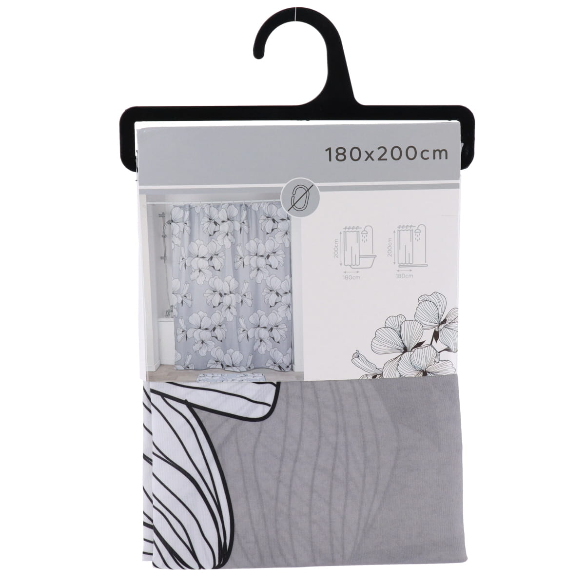 Perdea de duș din poliester 180×200 cm – model Ecrin Gri