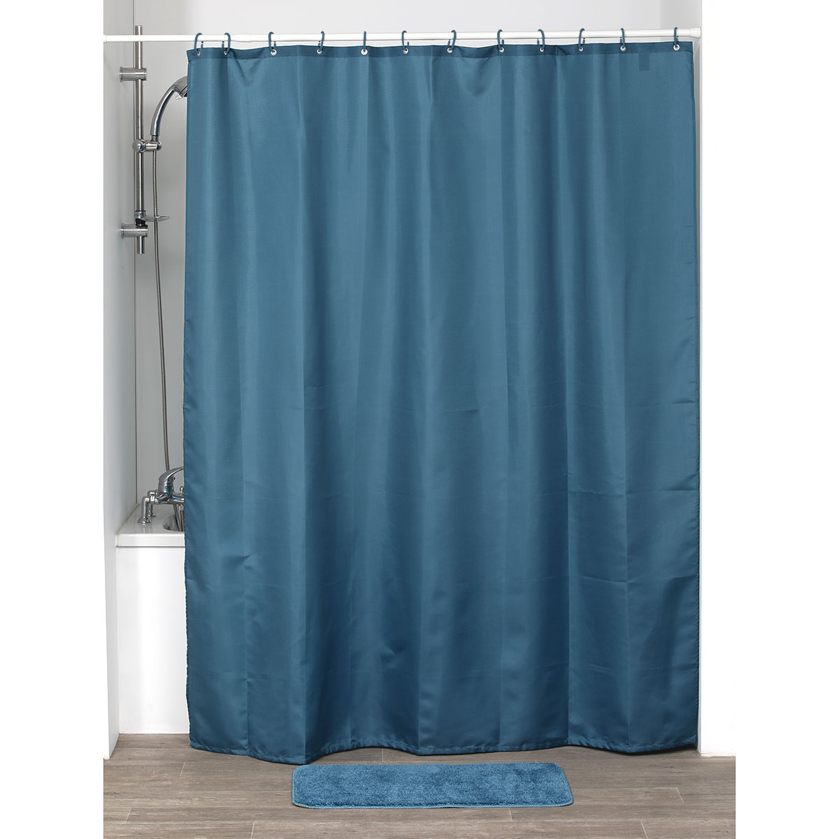 Draperie de duș poliester 180x200 cm cu 12 inele – model Tahitian Blue