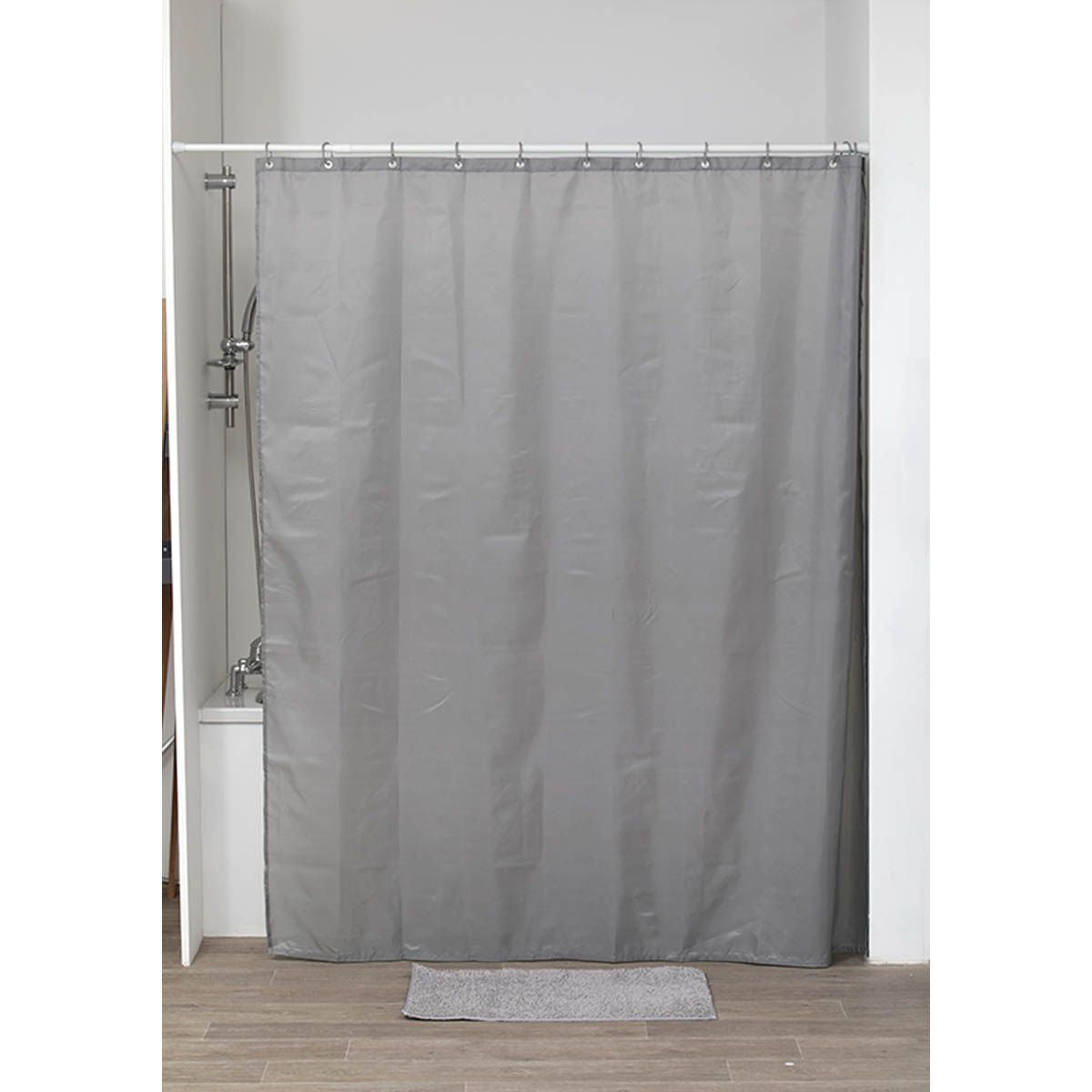 Draperie de duș poliester 180x200 cm cu 12 inele – model Grey