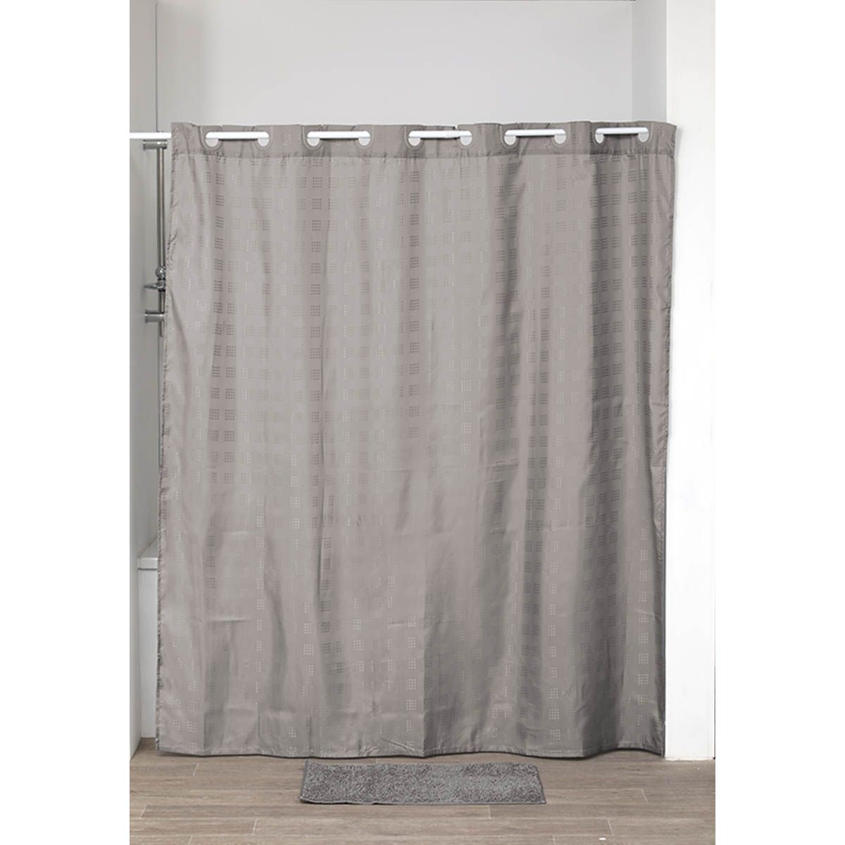 Draperie de duș poliester cu inele integrate 180x200 cm – model Taupe