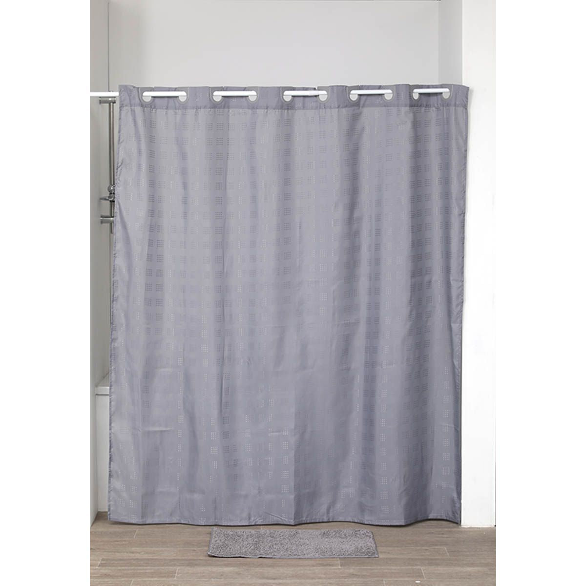 Draperie de duș poliester cu inele integrate 180x200 cm – model Grey
