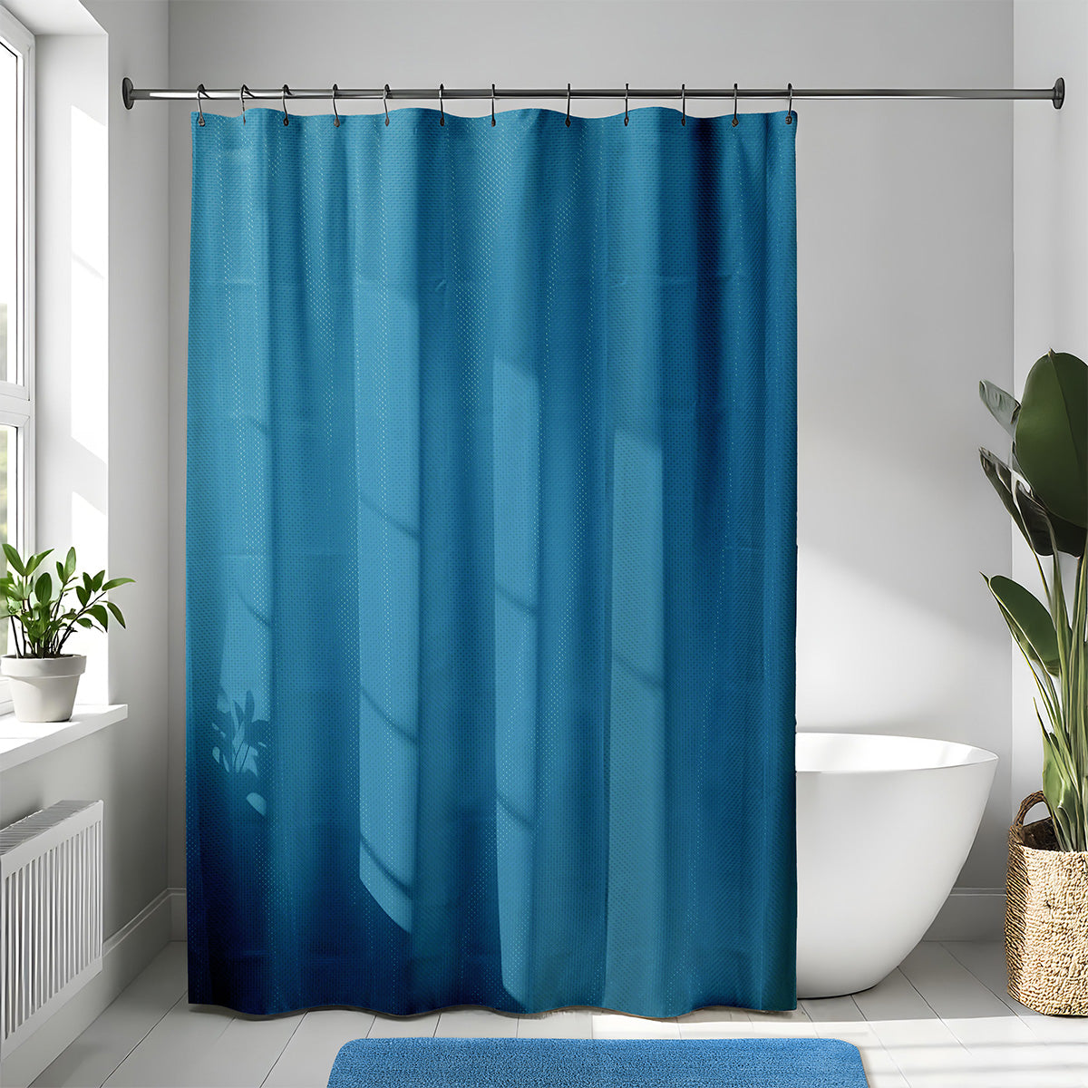 Draperie de duș poliester 180x200 cm – model Diamonds Peacock Blue