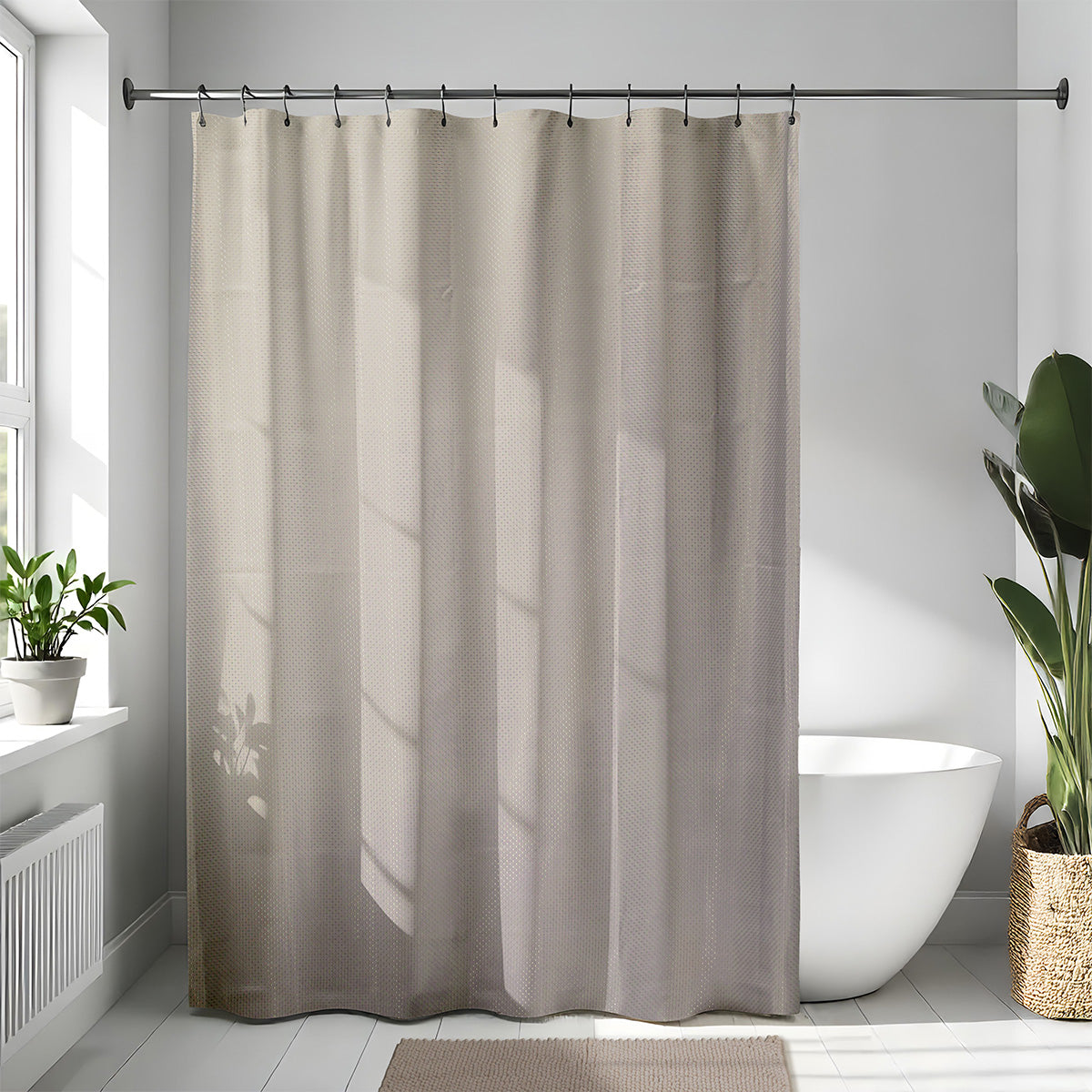 Draperie de duș poliester 180x200 cm – model Diamonds Taupe