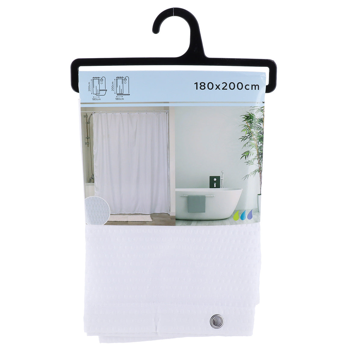 Draperie de duș microfibră 180x200 cm – model White