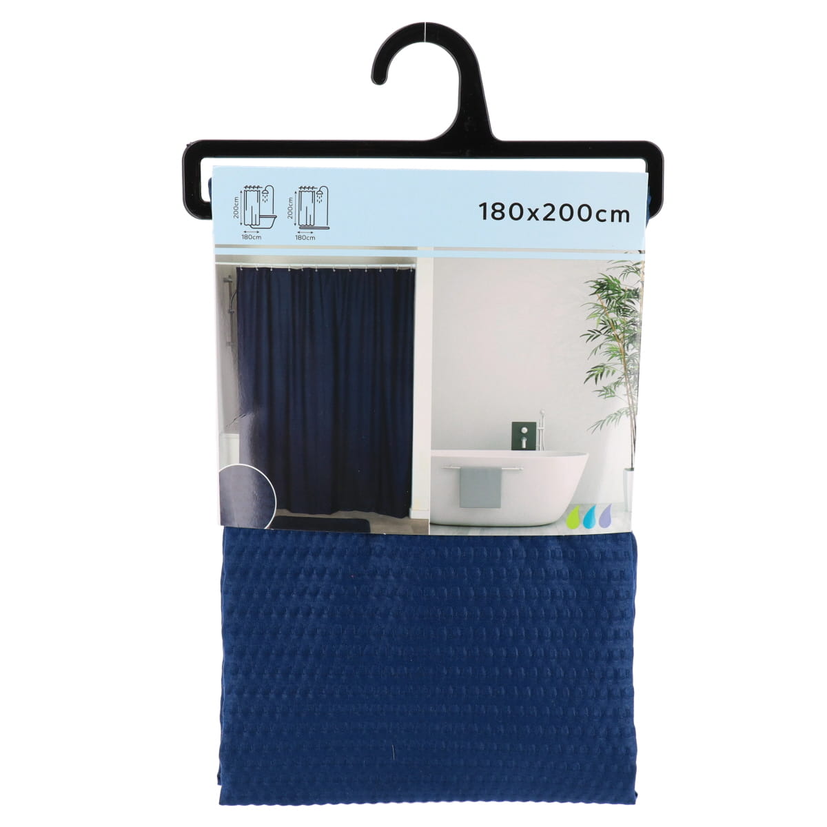 Draperie de duș microfibră 180x200 cm – model Navy Blue