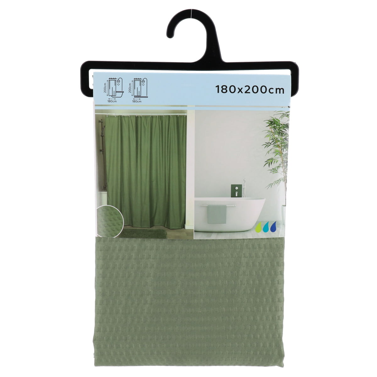 Draperie de duș microfibră 180x200 cm – model Khaki