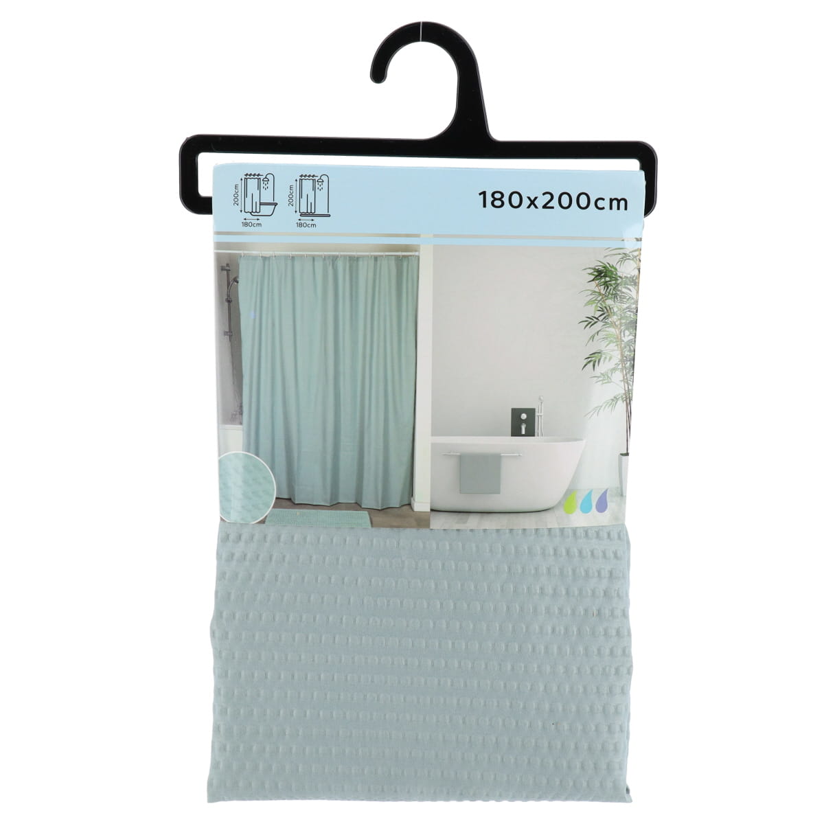 Draperie de duș microfibră 180x200 cm – model Eucalyptus Green