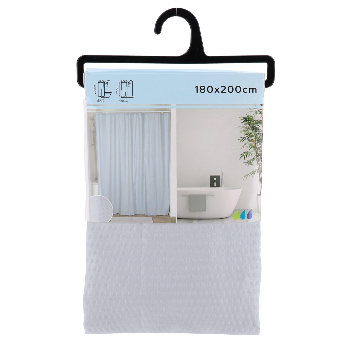 Draperie de duș microfibră 180x200 cm – model Clear Grey