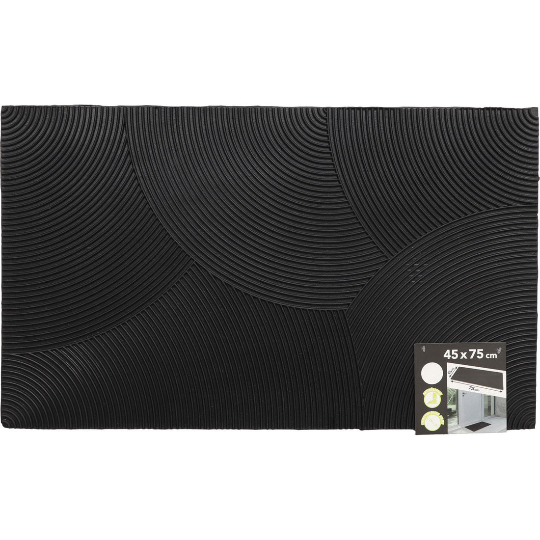 Preș Intrare Reversible 45X75CM Cauciuc - Negru
