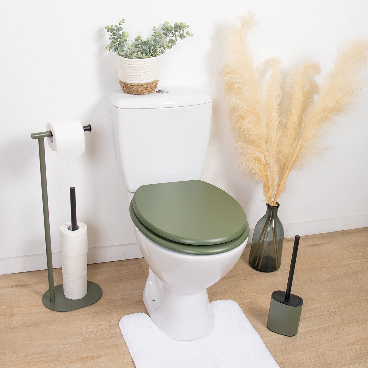 Capac WC MDF 18" cu balamale din plastic – Kaki