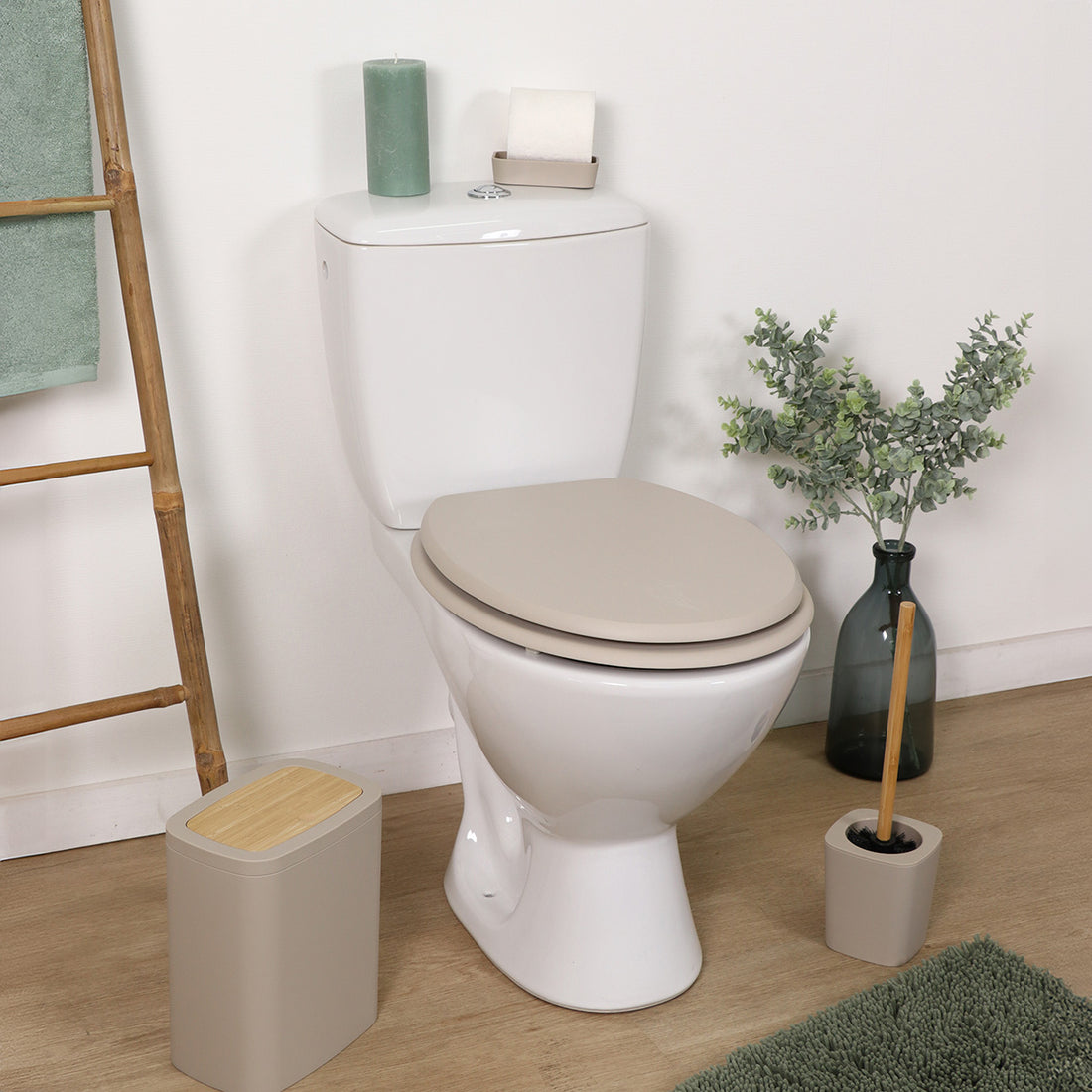Capac WC MDF 18" cu balamale din plastic – Bej