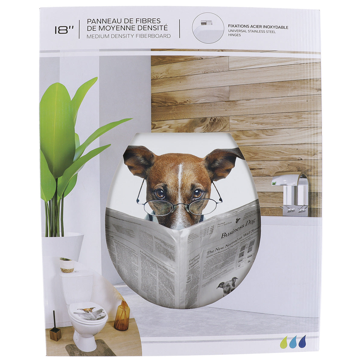 Capac WC din MDF 18” – balamale din oțel inoxidabil – model KARAMEL