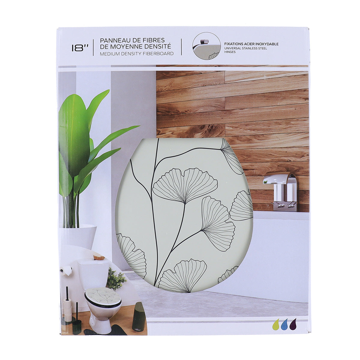 Capac WC din MDF 18” – balamale din oțel inoxidabil – model ACTUEL