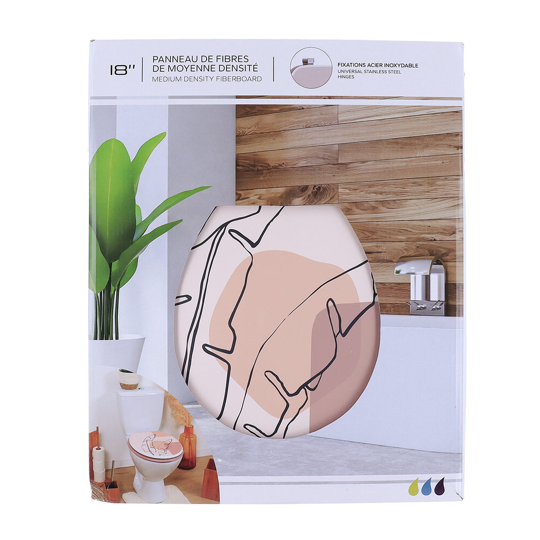 Capac WC din MDF 18” – balamale din oțel inoxidabil – model PLUMA