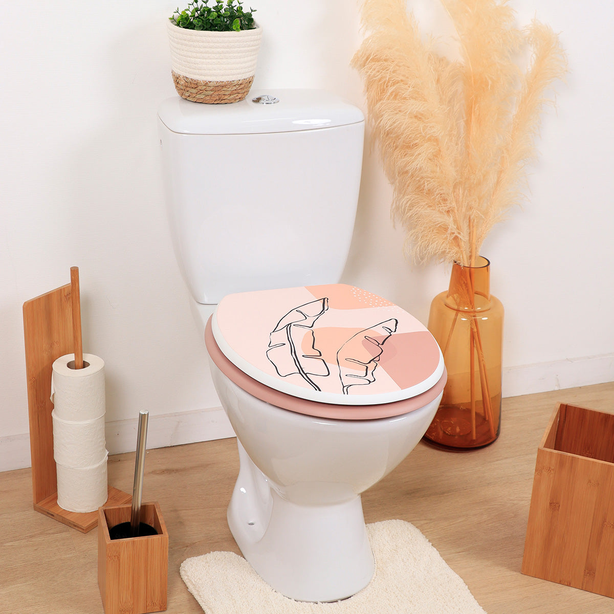 Capac WC din MDF 18” – balamale din oțel inoxidabil – model PLUMA