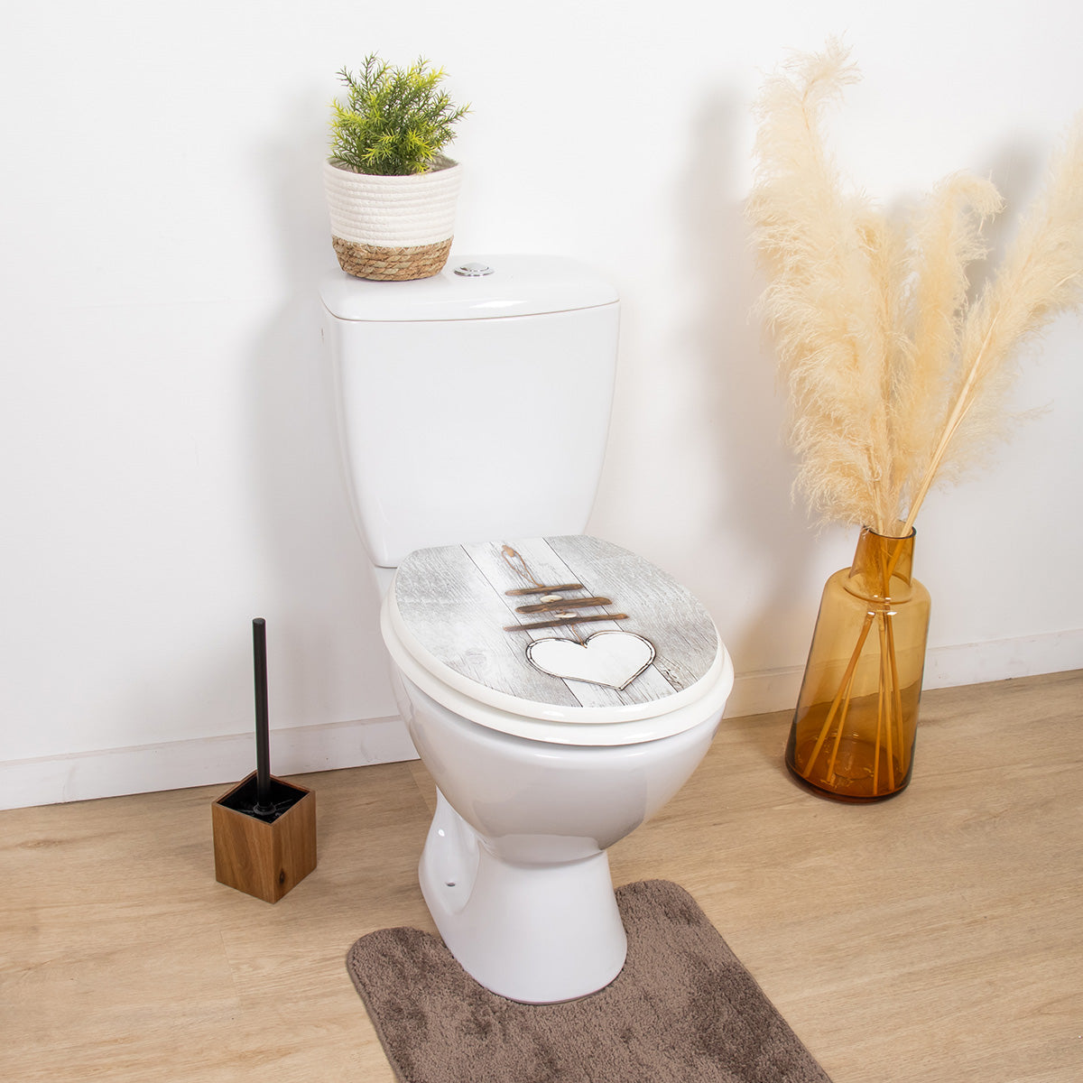 Capac WC din MDF 18” – balamale din oțel inoxidabil – model OUESSANT