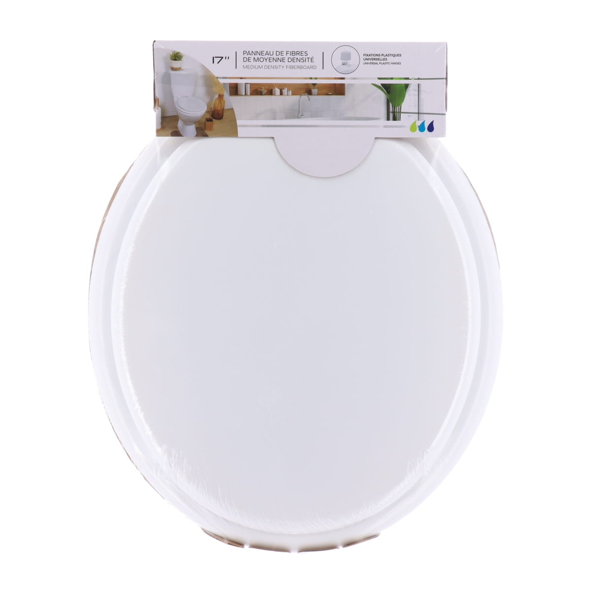 Capac WC din MDF 17” – balamale din plastic – alb