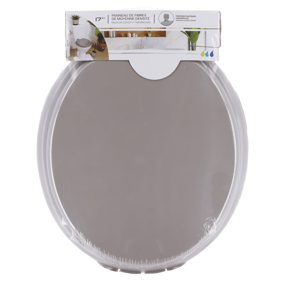 Capac WC din MDF 17” – balamale din plastic – taupe
